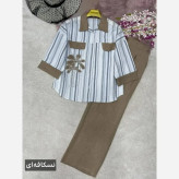 ست شومیز و شلوار زنانه مدل نوگل جنس لنین بیسکویتی و شانتون سایز فری 38 تا 46