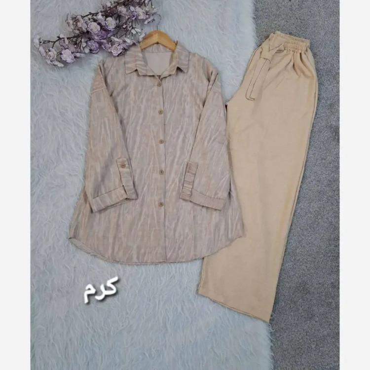 ست شومیز و شلوار زنانه جنس لاریس درجه یک سایز 38 تا 48