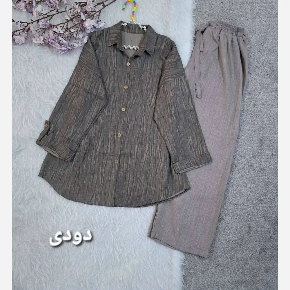 ست شومیز و شلوار زنانه جنس لاریس درجه یک سایز 38 تا 48