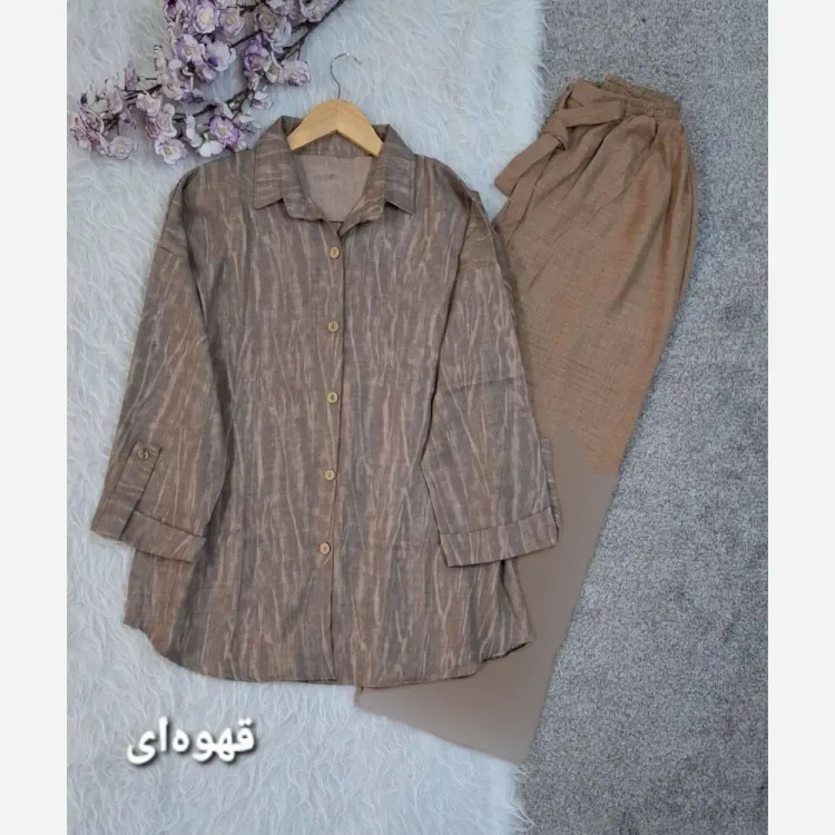 ست شومیز و شلوار زنانه جنس لاریس درجه یک سایز 38 تا 48