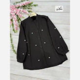 شومیز زنانه طرح قلبی جنس لینن فری سایز تا 48