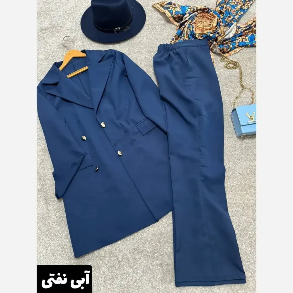 کت شلوار زنانه مدل سمانه جنس مازراتی فری سایز تا 46