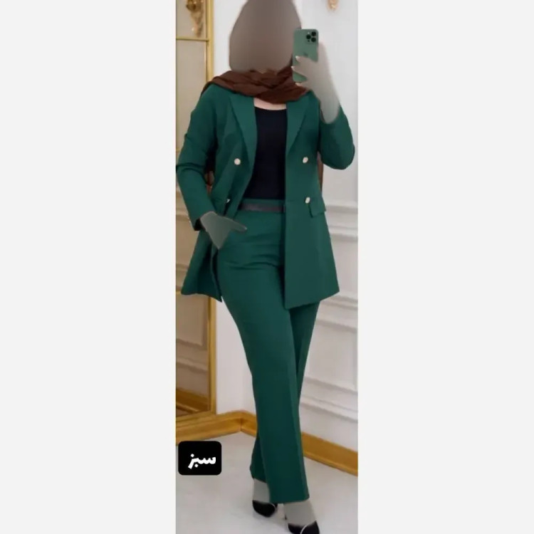 کت شلوار زنانه مدل سمانه جنس مازراتی فری سایز تا 46