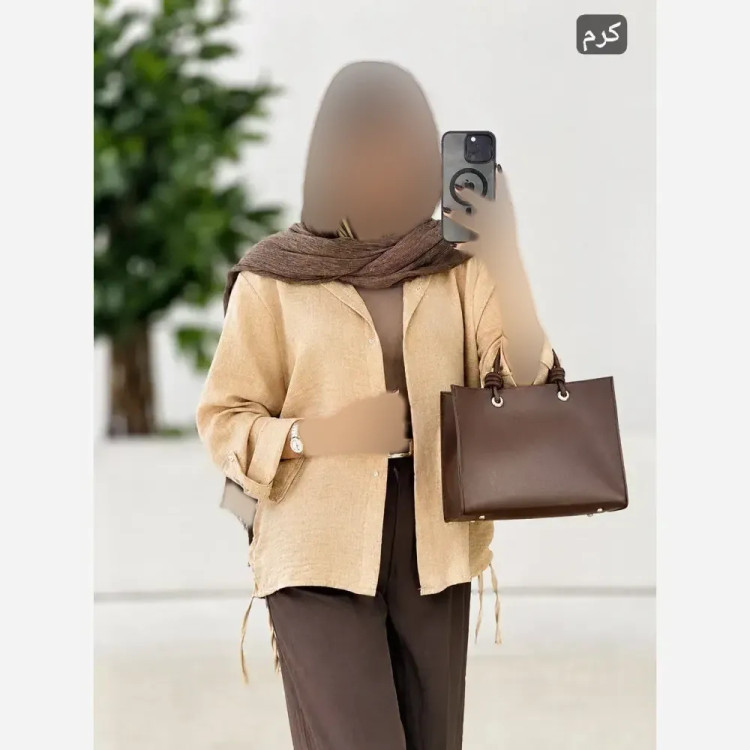 شومیز زنانه کرپ بوگاتی آستین گرهدار فری سایز تا 48