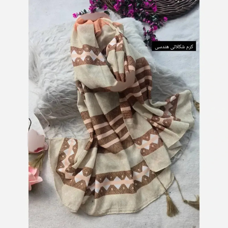 شال نخی اسلپ طرحدار مدل بهدخت ابعاد 180 در 67 سانتیمتر