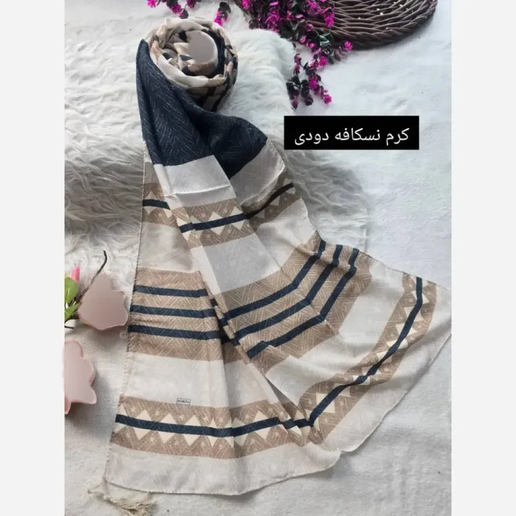 شال نخی اسلپ طرحدار مدل بهدخت ابعاد 180 در 67 سانتیمتر