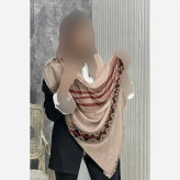 شال نخی اسلپ طرحدار مدل بهدخت ابعاد 180 در 67 سانتیمتر