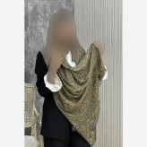 شال نخی اسلپ طرحدار مدل بهدخت ابعاد 180 در 67 سانتیمتر