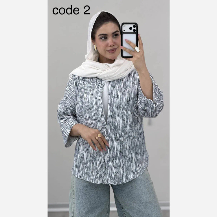 شومیز زنانه مدل میونا جنس ینزی نگین دار فری سایز 36 تا 46