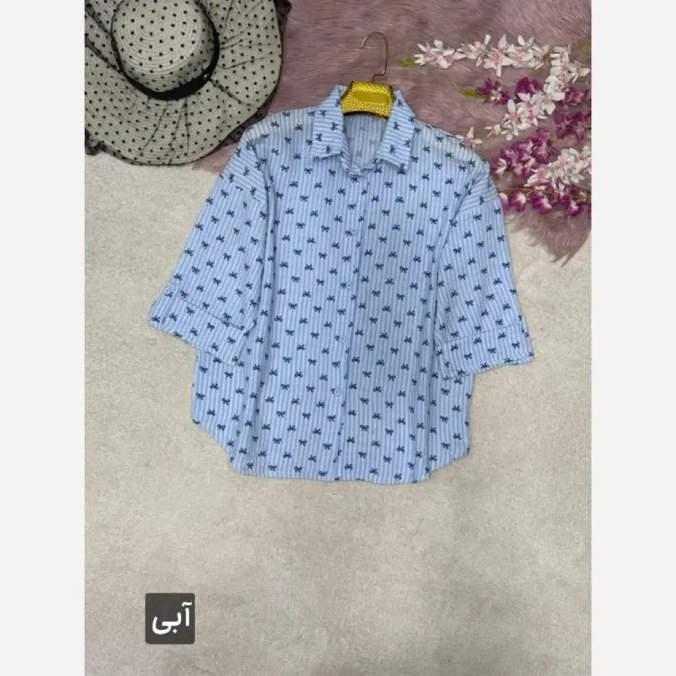 شومیز پنبه زارا شاین دار رنگین فری سایز