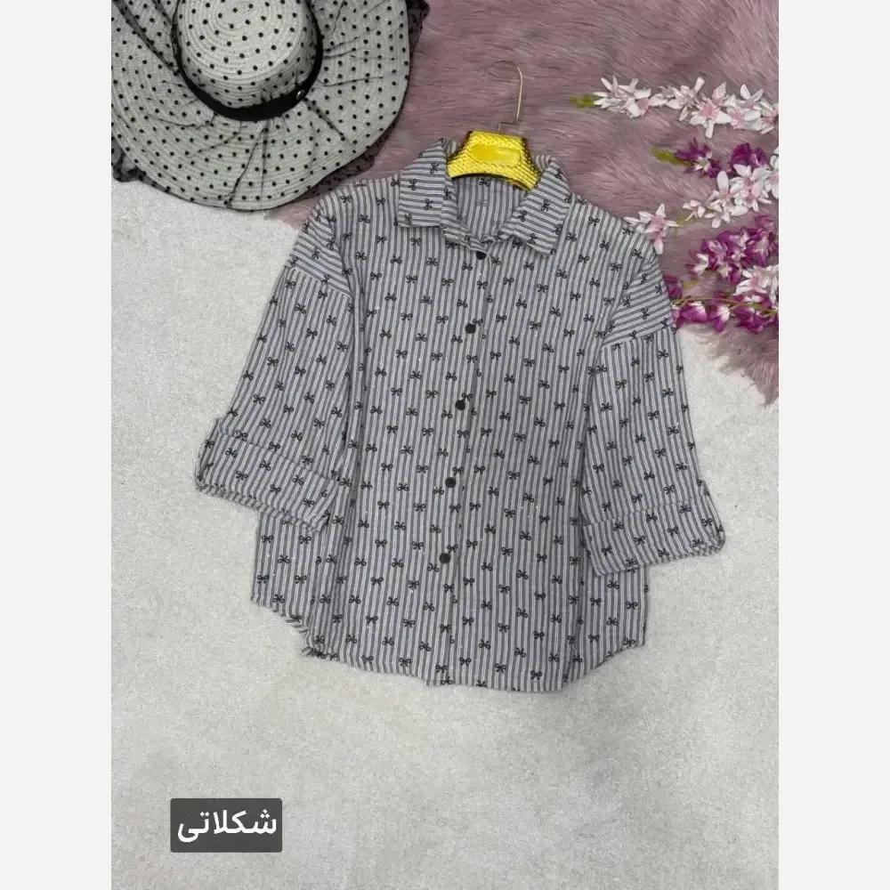 شومیز پنبه زارا شاین دار رنگین فری سایز