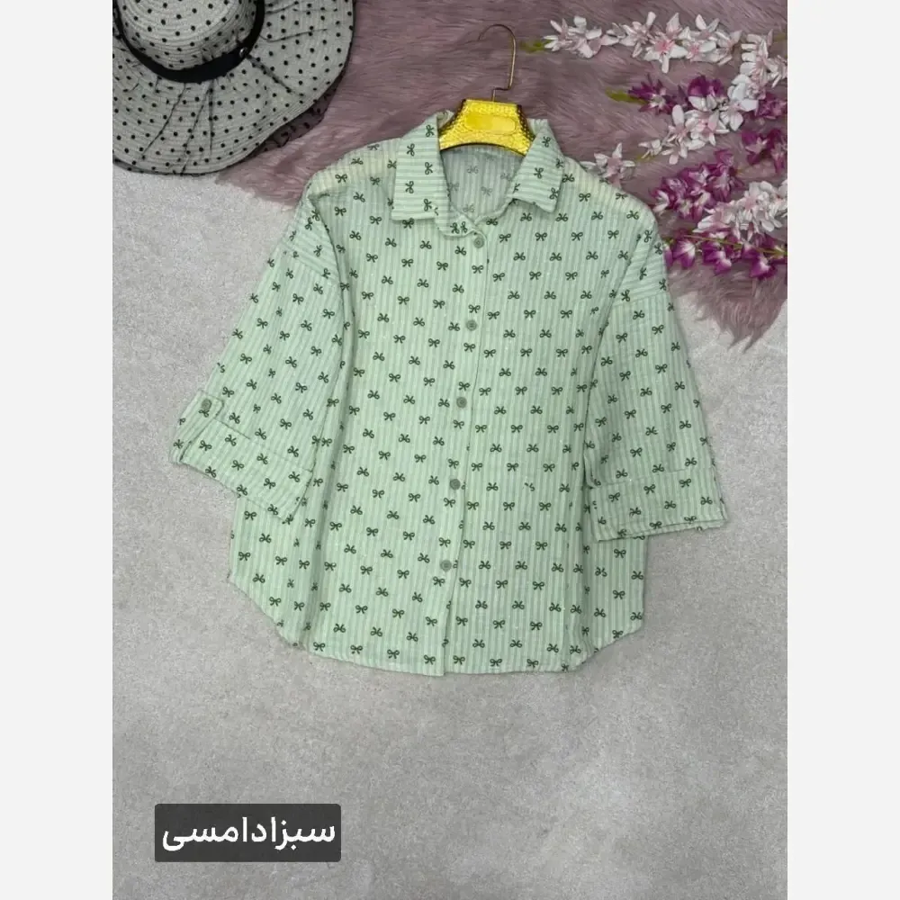 شومیز پنبه زارا شاین دار رنگین فری سایز