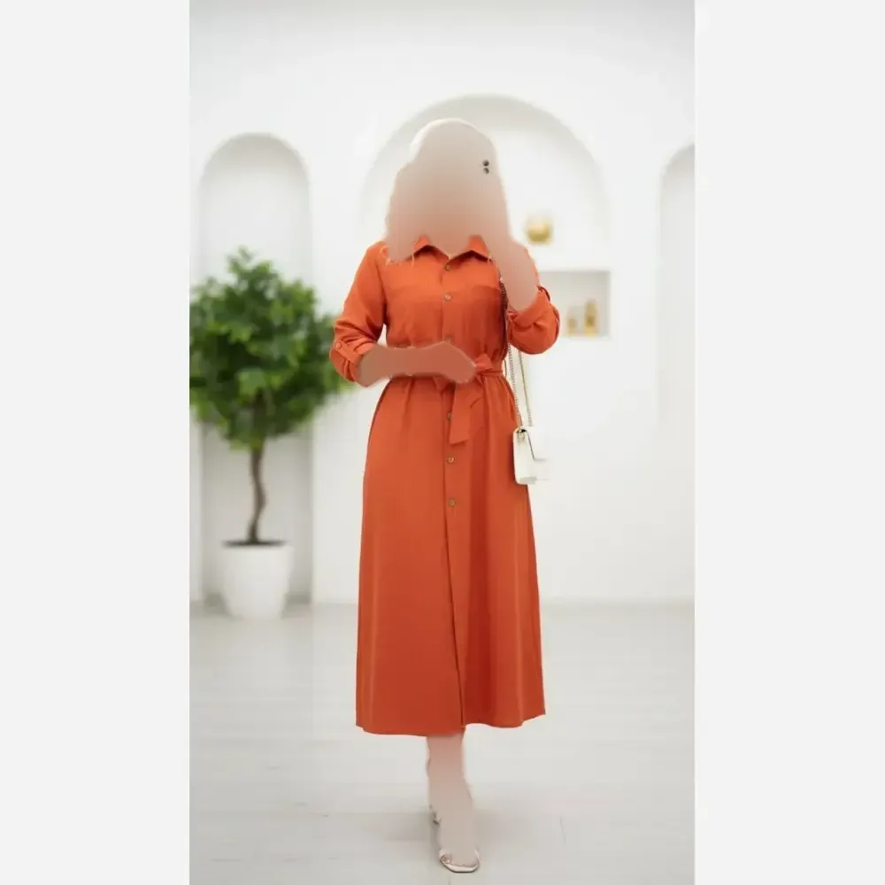 مانتو نگارا جنس بابوس سه نخ رنگ نارنجی