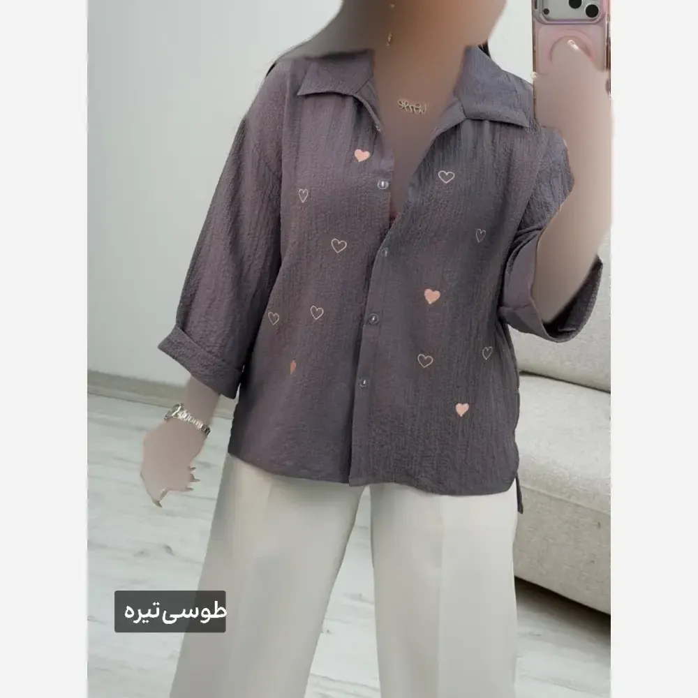 شومیز جاذبه قلبی جنس ینزی پفکی فری سایز