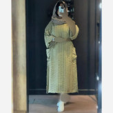 کفتان زنانه مدل تبسم جنس کوک دوزی اصل سایز 38 تا 46 فری سایز کرم