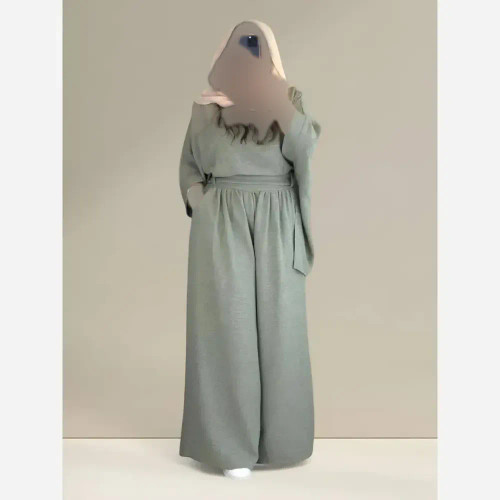 ست شومیز و شلوار زنانه جنس شانتون طرح کاشی فری سایز