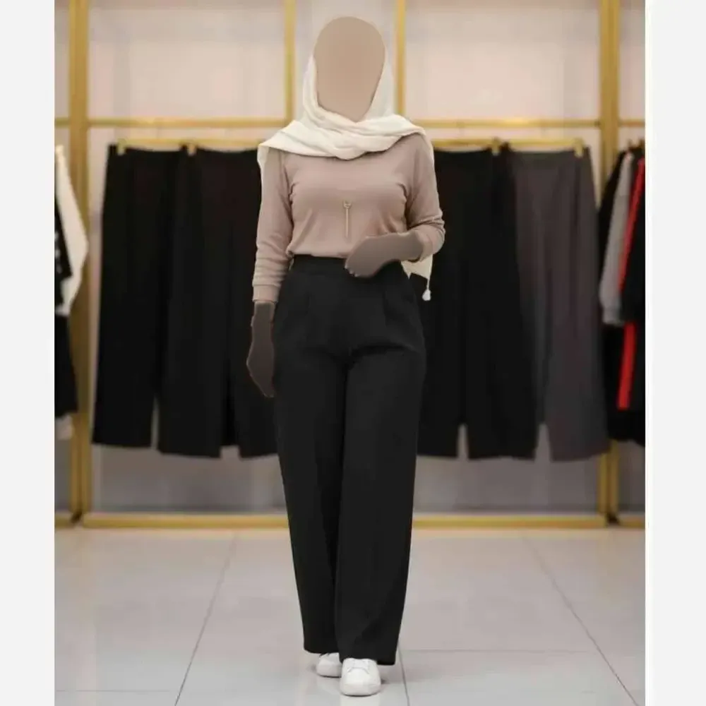 شلوار بگ زنانه مازراتی پشت کش دار رنگ بندی متنوع سایز L تا XXL
