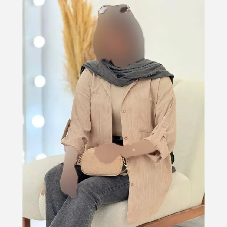 شومیز مانتویی زنانه مدل دنیا جنس آیوا درجه یک رنگ زیتونی و سبز سایز 38 تا 46