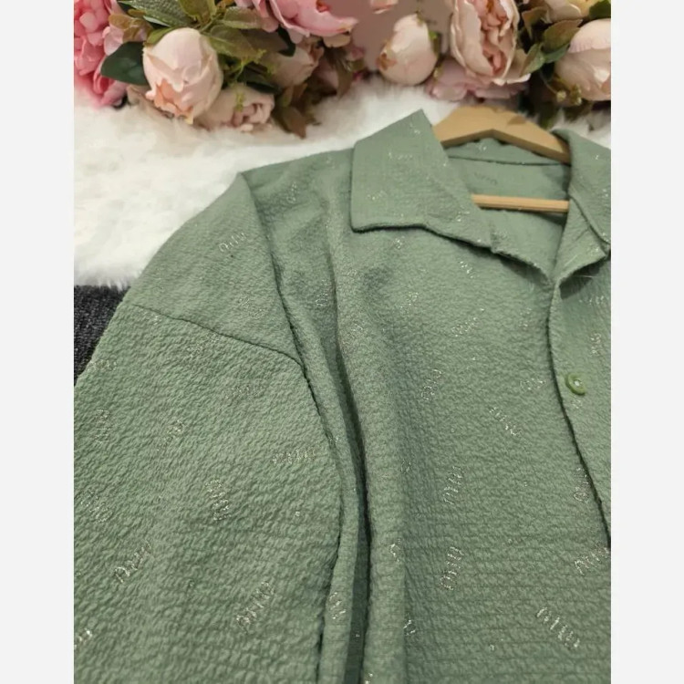 شومیز مانتویی ینزی پفکی اعلا فری سایز 38 تا 50