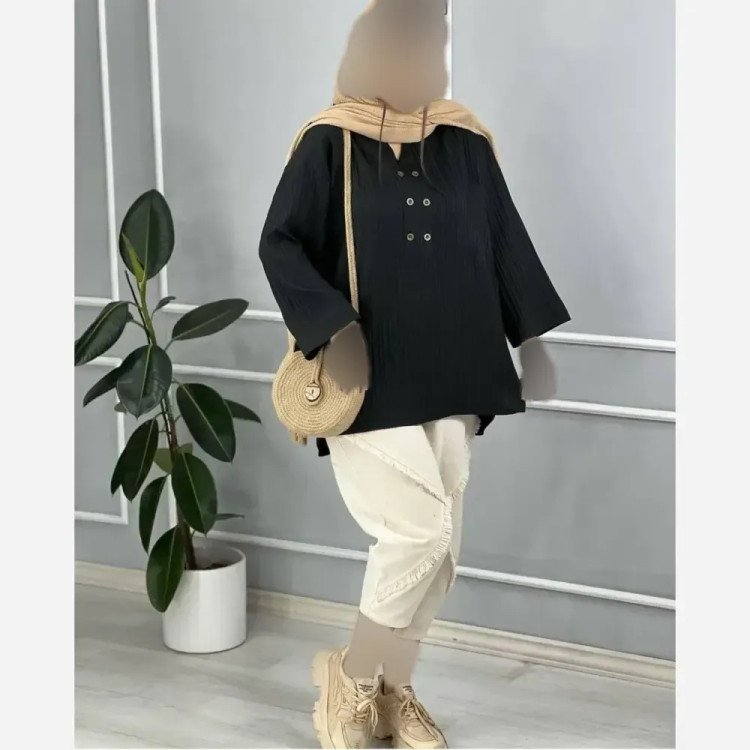 تونیک زنانه جنس آیوا مدل ریحانه فری سایز رنگ بندی متنوع