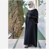 عبا آستین دبل زنانه الیزه مشکی قد 140