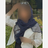 شال ساده دور گان تور دانتل رنگ شکلاتی و سرمه ای ابعاد 180 در 70 سانتیمتر