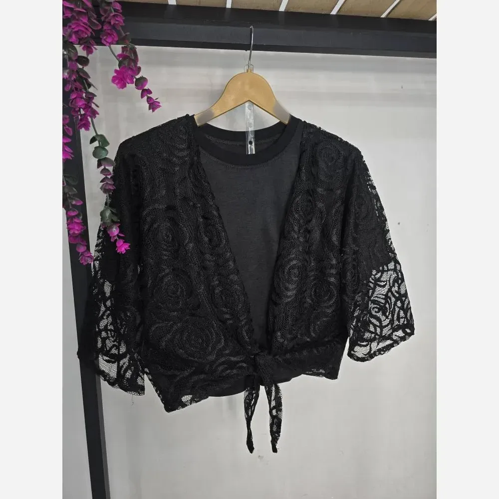 ست گره ای إلسا رویه تور دانتل و تیشرت ویسکوز فری سایز
