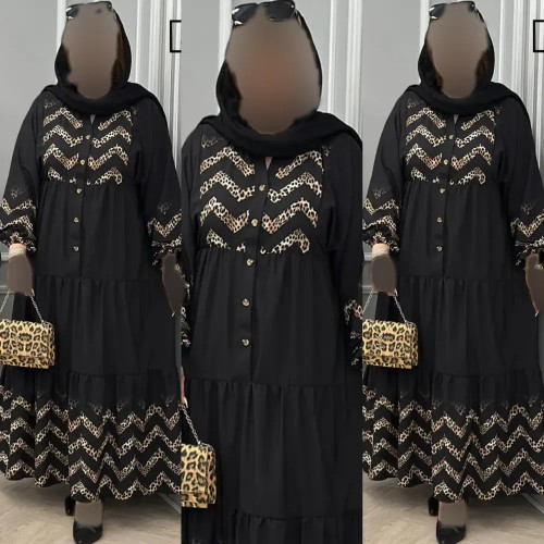 پیراهن آرتور جنس بوگاتی مشکی فری سایز 38 تا 48