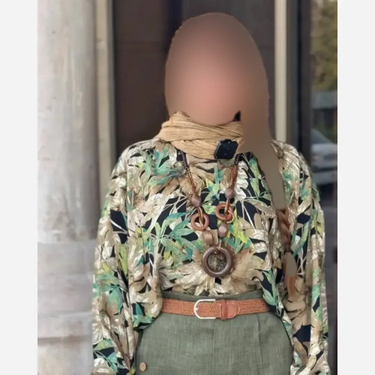 ست شومیز شلوار زنانه جنس بوگاتی و شانتون رنگ سرمه ای و سبز