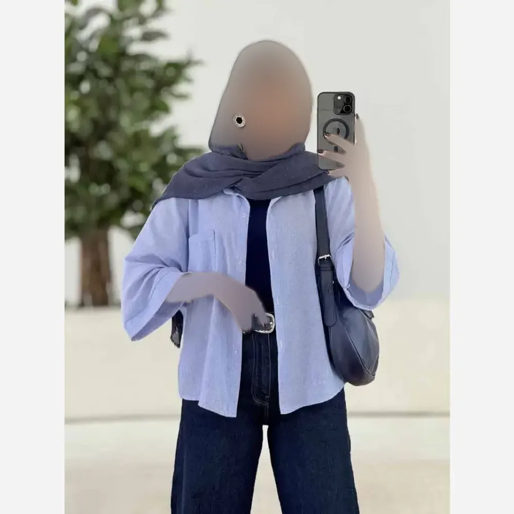 شومیز باکسی شفق جنس شانتون حصیری سایز فری 36 تا 46