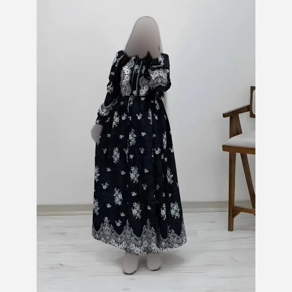 پیراهن ساحلی زنانه فلورنخ طرح زنبق فری سایز
