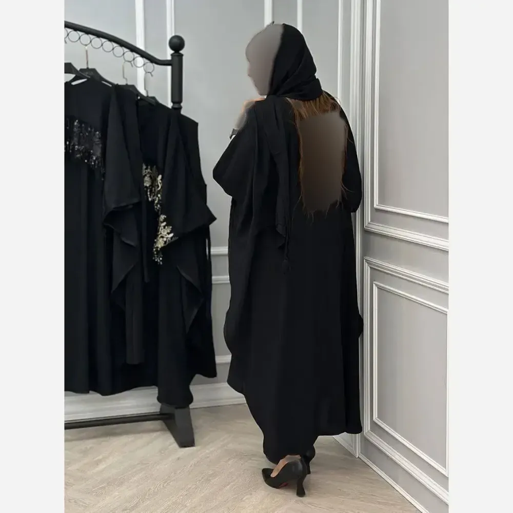 ست پیراهن رویه دار فاخر کرپ بوگاتی فری سایز طلایی