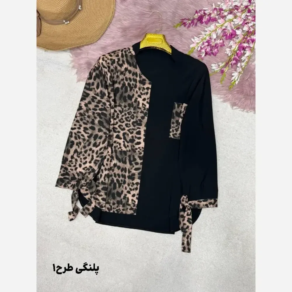 شومیز طرحدار نجلا کرپ بوگاتی زنانه سایز 38 تا 50