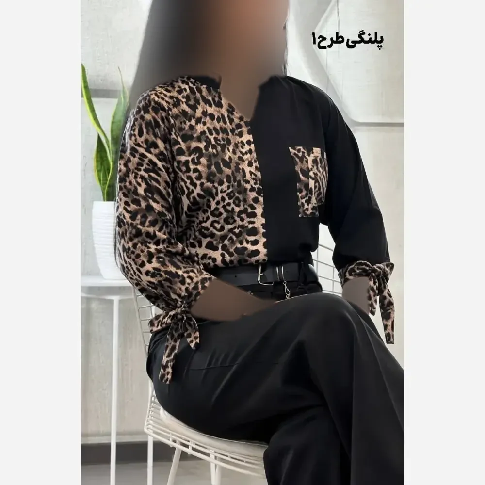 شومیز طرحدار نجلا کرپ بوگاتی زنانه سایز 38 تا 50