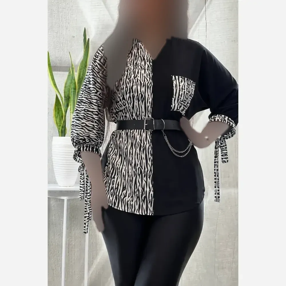 شومیز طرحدار نجلا کرپ بوگاتی زنانه سایز 38 تا 50