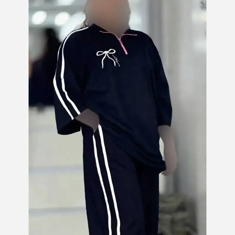 ست تیشرت و شلوار پنبه گلکسی زنانه مدل ژاله سایز فری 38 تا 46