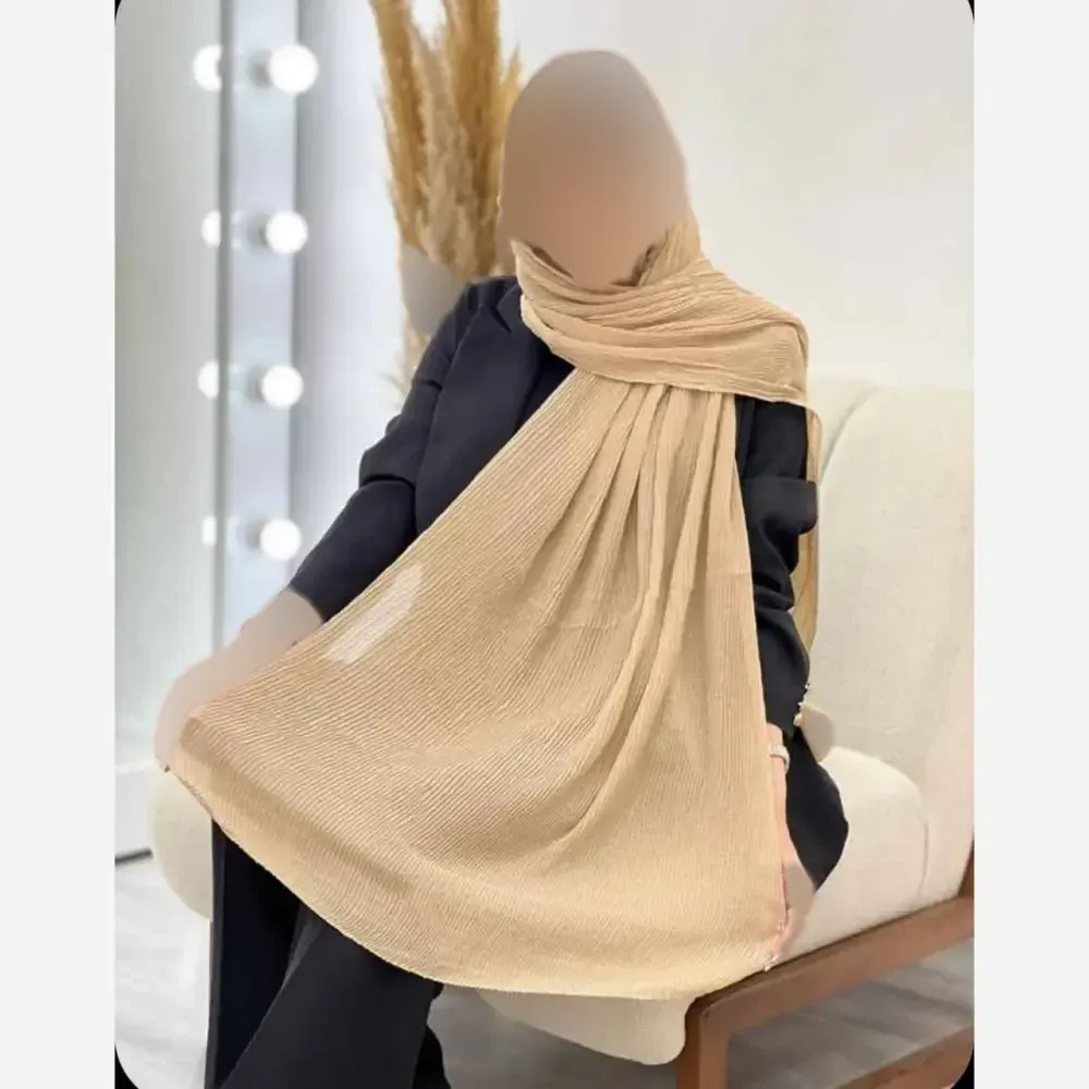 شال پلیسه لبه لمه دوزی کیفیت عالی سایز آزاد 175*75