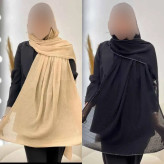 شال پلیسه لبه لمه دوزی کیفیت عالی سایز آزاد 175*75