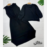 ساحلی دو تیکه سولماز ابروبادی فری سایز 38 تا 46 مشکی کالباسی