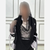شال تور دانتل طرحدار حاشیه دانتل ابعاد 180 در 70 سانتیمتر