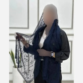 شال تور دانتل طرحدار حاشیه دانتل ابعاد 180 در 70 سانتیمتر