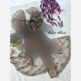 شال تور دانتل طرحدار حاشیه دانتل ابعاد 180 در 70 سانتیمتر