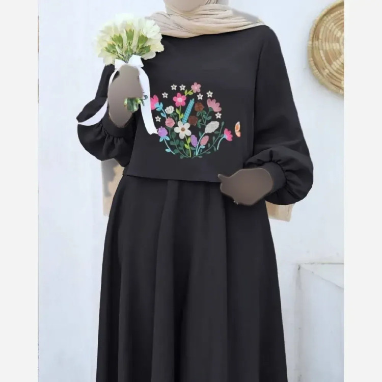 ست رویه و سارافون آرامش مازراتی فری سایز زنانه گلدوزی شده