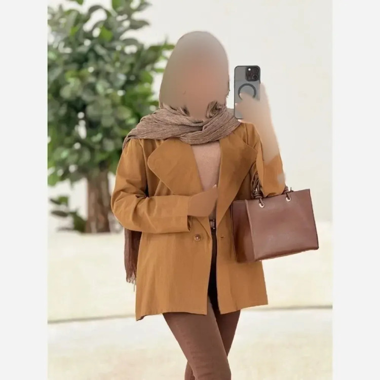 کت یقه انگلیسی لینن زنانه مدل نوشین فری سایز رنگی