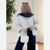 شومیز کوک دوزی پرنیا فری سایز کرم نسکافه ای