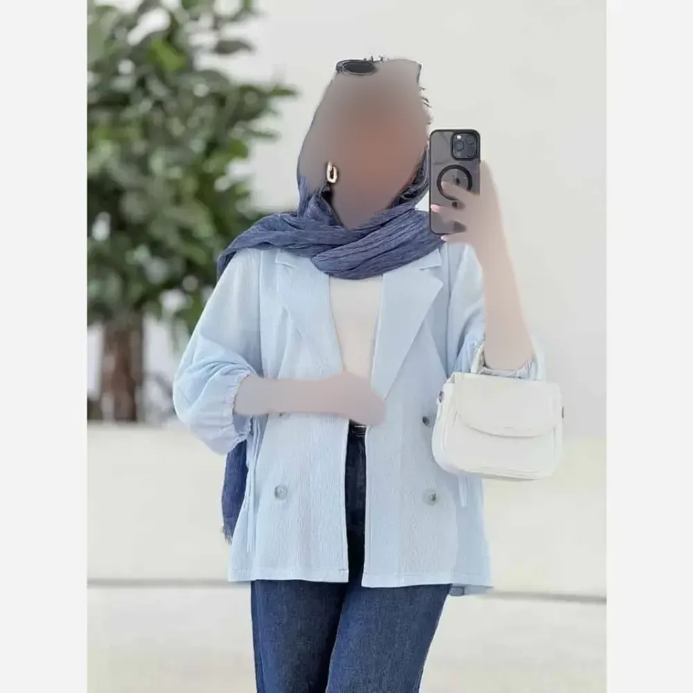 کت آستین بندی لنین شسته شده اعلا فری سایز تا 48