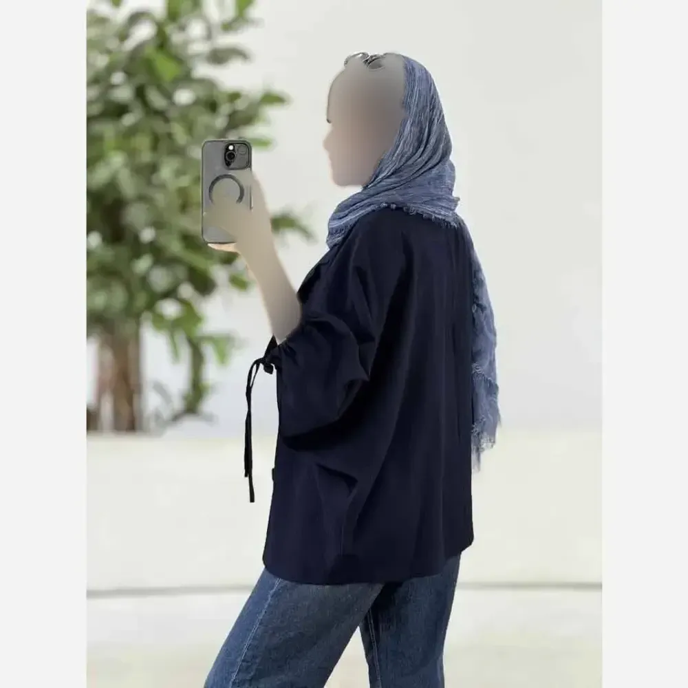 کت آستین بندی لنین شسته شده اعلا فری سایز تا 48
