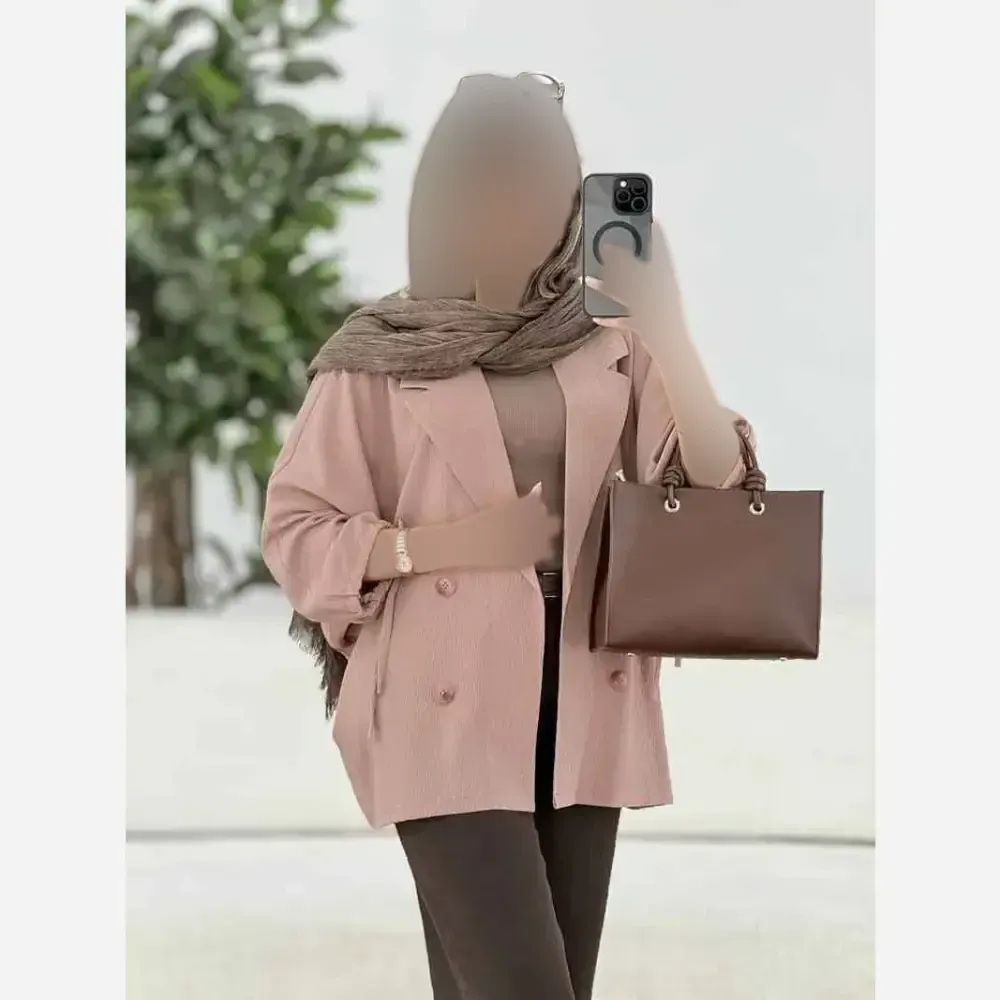 کت آستین بندی لنین شسته شده اعلا فری سایز تا 48