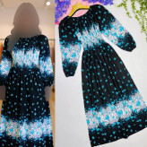 ساحلی سحر نخ ایرانی سایز 38 تا 50 آبی نارنجی