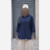 شومیز نگینی یاس 257 سوپر کراش وارداتی درجه یک فری سایز طوسی استخونی